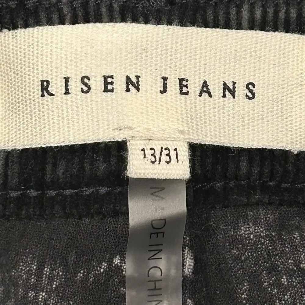 NWT Risen Mid-Rise Tummy Control Straight Leg Corduroy Pants Womens 13/31 Black
